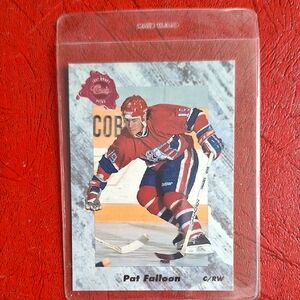 Classic Red and Blue Hockey Trading Card